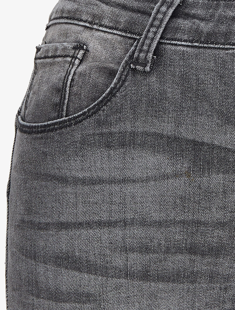 Jean skinny hoge taille vervaagd - Donkergrijs - Image 3