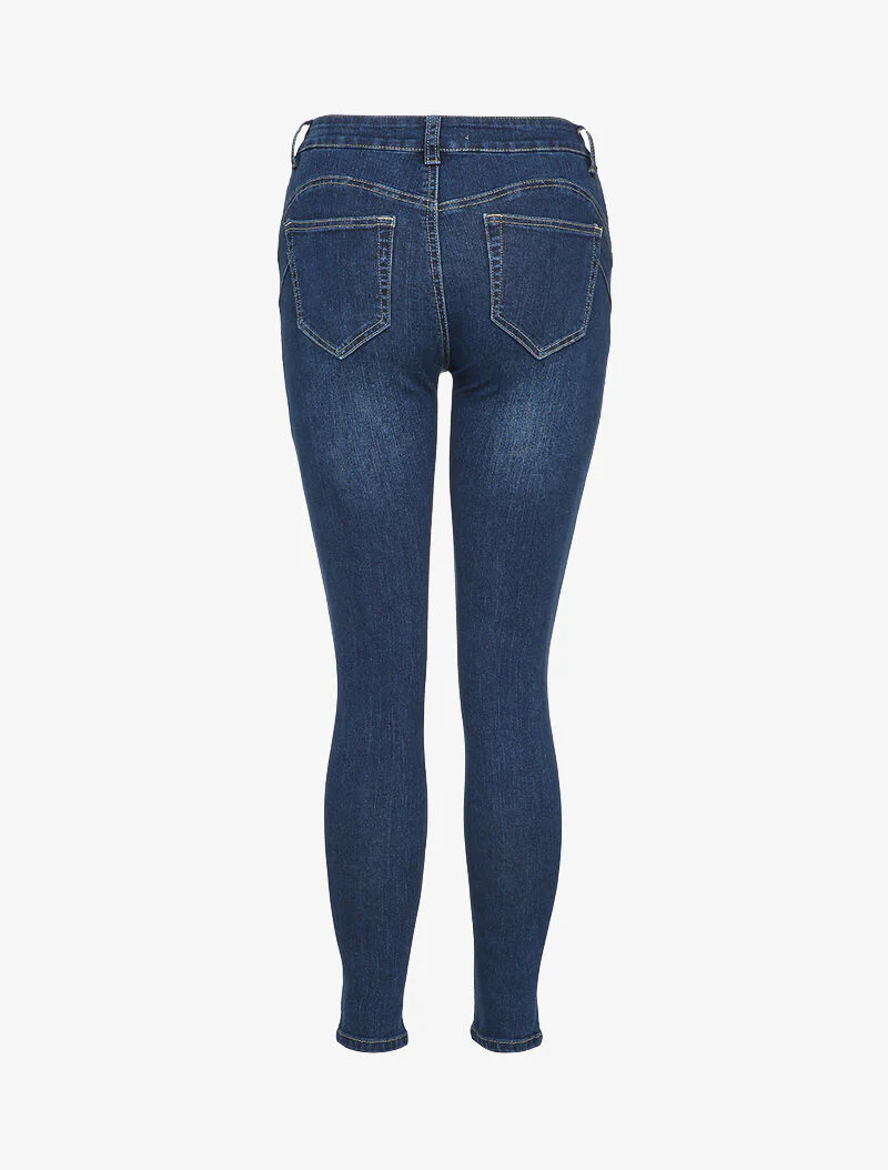 Skinny jeans met knopen - Blauw denim - Image 2