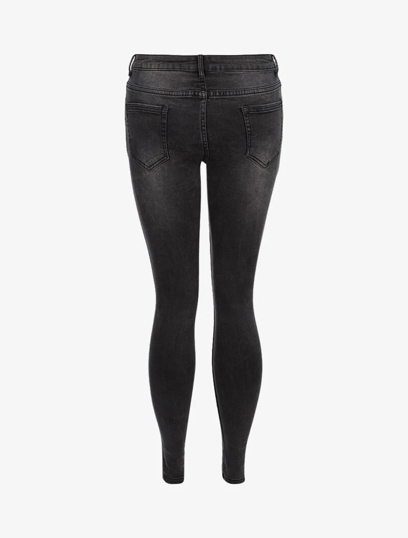 Licht gebleekte skinny jeans - zwart - Image 3