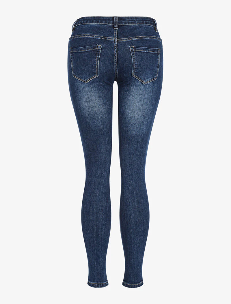Skinny jeans met inzetstuk - raw denim - Image 2