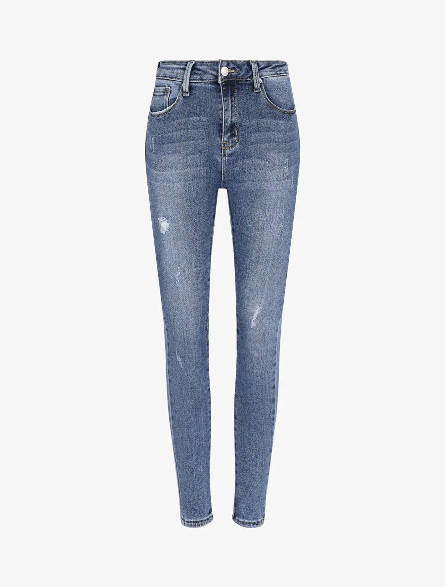 Skinny push up jeans met logo - Blauw