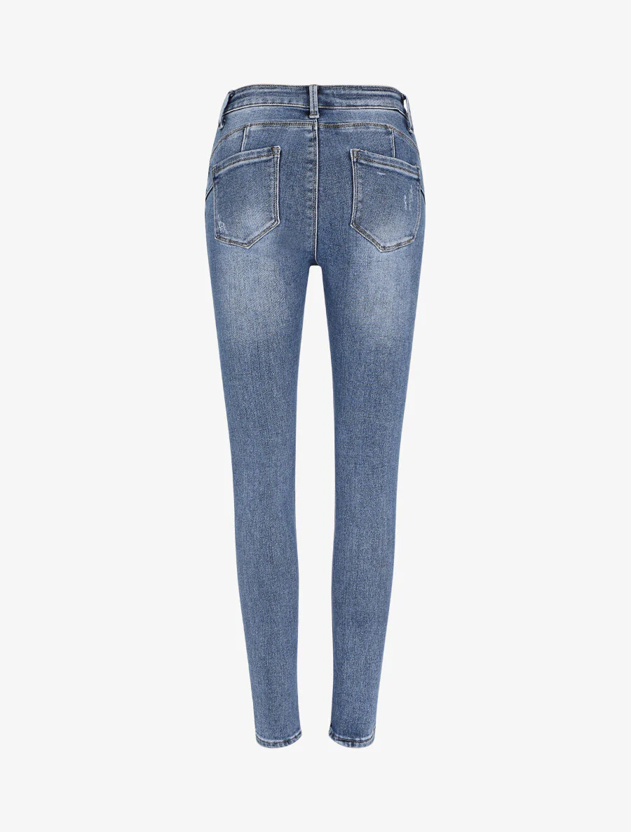 Skinny push up jeans met logo - Blauw - Image 2