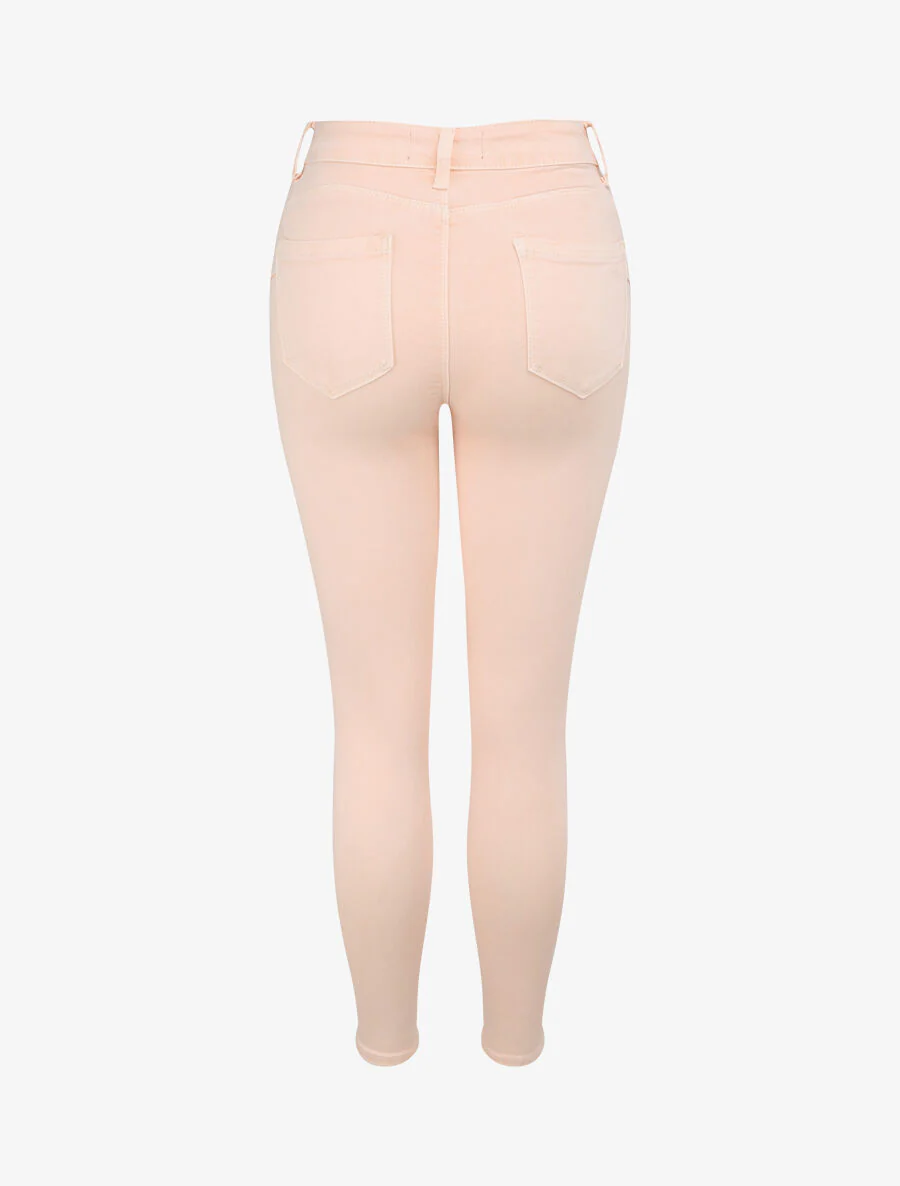 Jean skinny push up met zichtbare naden - Lichtroze - Image 2
