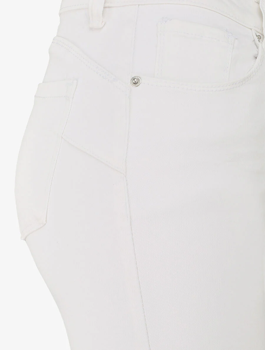 Jean skinny push up met zichtbare naden - Crème - Image 3