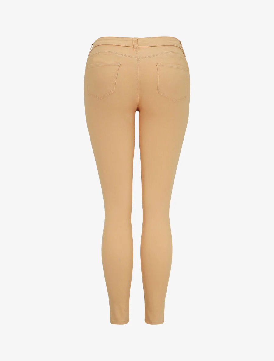 Jean slim eenkleurig push up - Abrikoos - Image 2