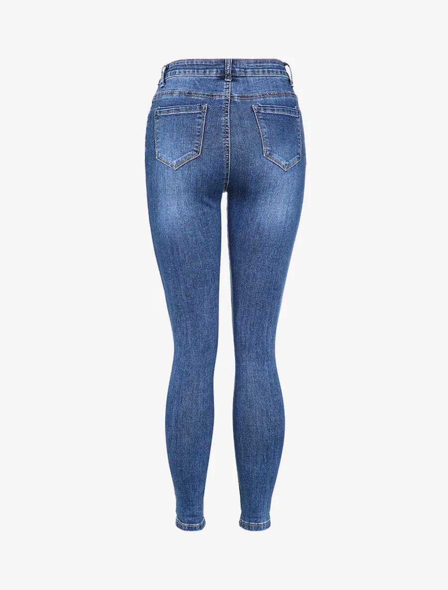 Slim jeans met wassing - Blauw denim - Image 2