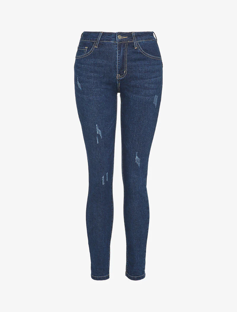 Jean slim met merk - Blauw denim