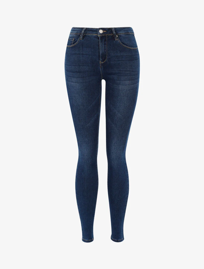 Skinny push-up jeans - ruwe denim