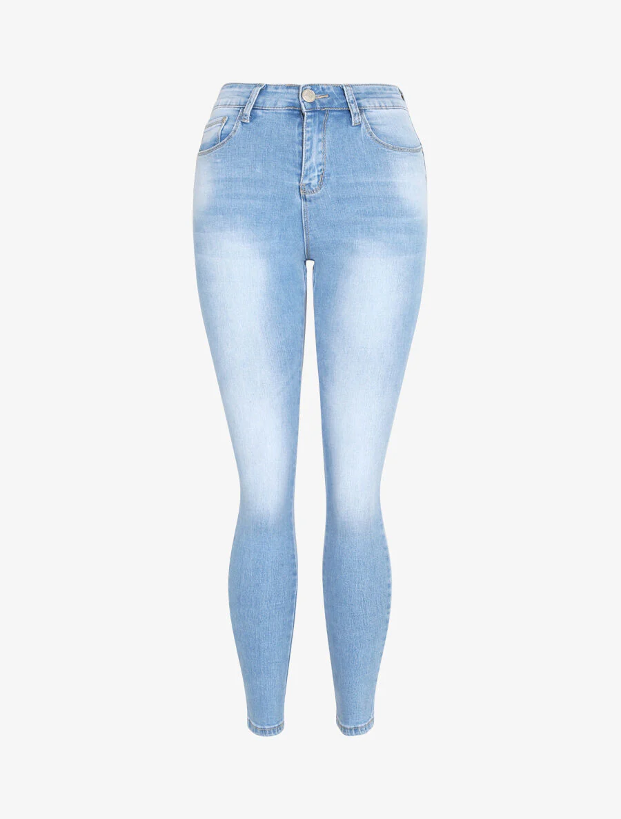 Jean slim push up gewassen - Lichtblauw