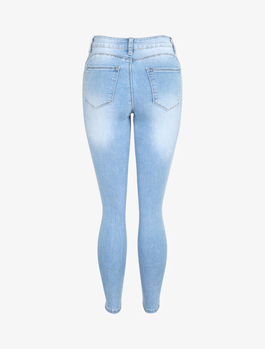 Jean slim push up gewassen - Lichtblauw - Image 2