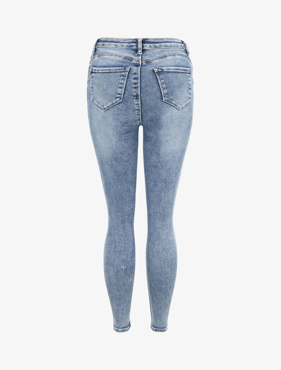 Slim push up jeans met knopen - Blauw denim - Image 2