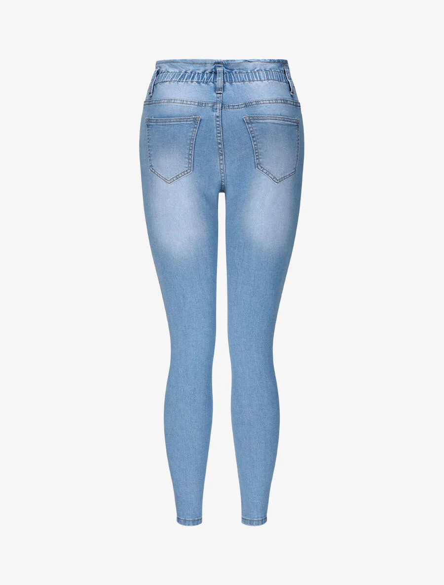 Jean slim standaard elastische taille - Blauw - Image 2