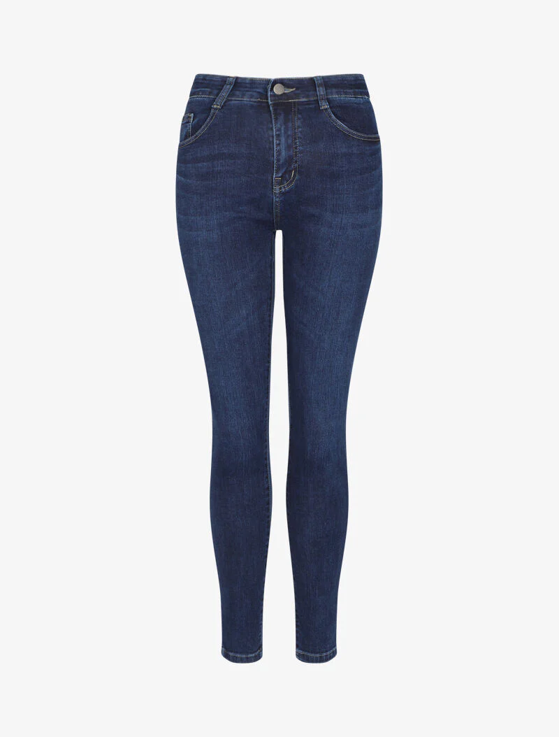 Jean slim stretch met hoge taille - Blauw denim