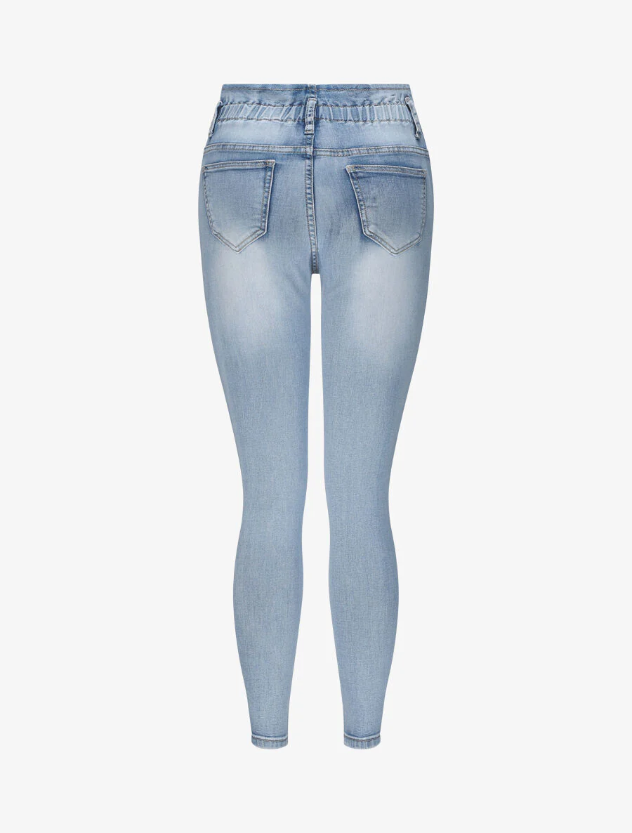 Jean slim verbleekt met standaard elastische taille - Lichtblauw - Image 2
