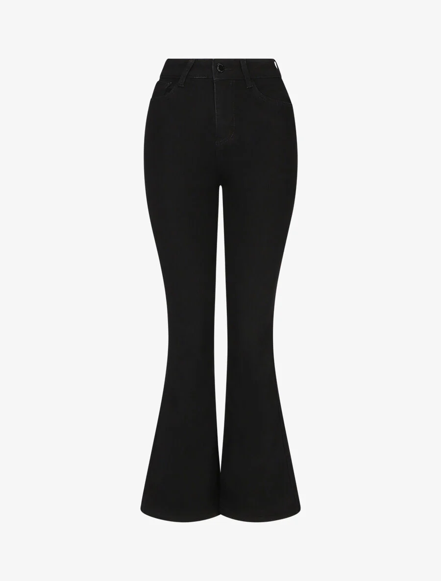 Jean stretch flare - Zwart