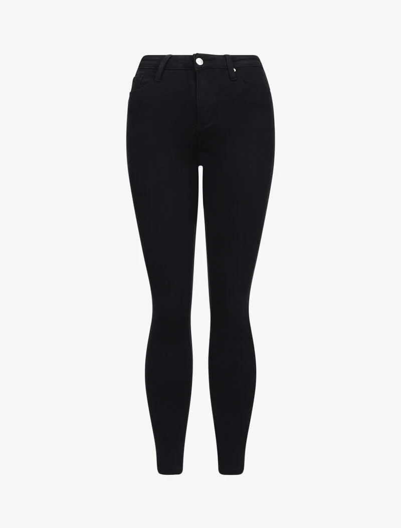 Jean stretch met hoge taille en skinny pasvorm - Zwart