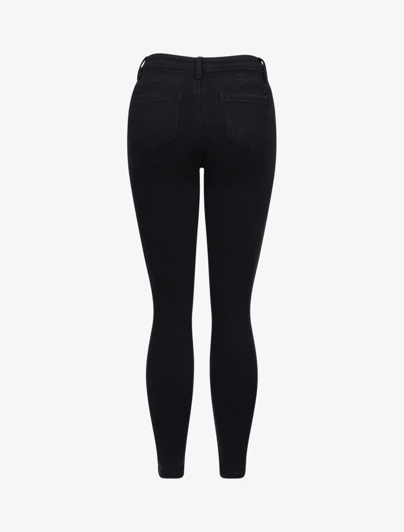 Jean stretch met hoge taille en skinny pasvorm - Zwart - Image 2