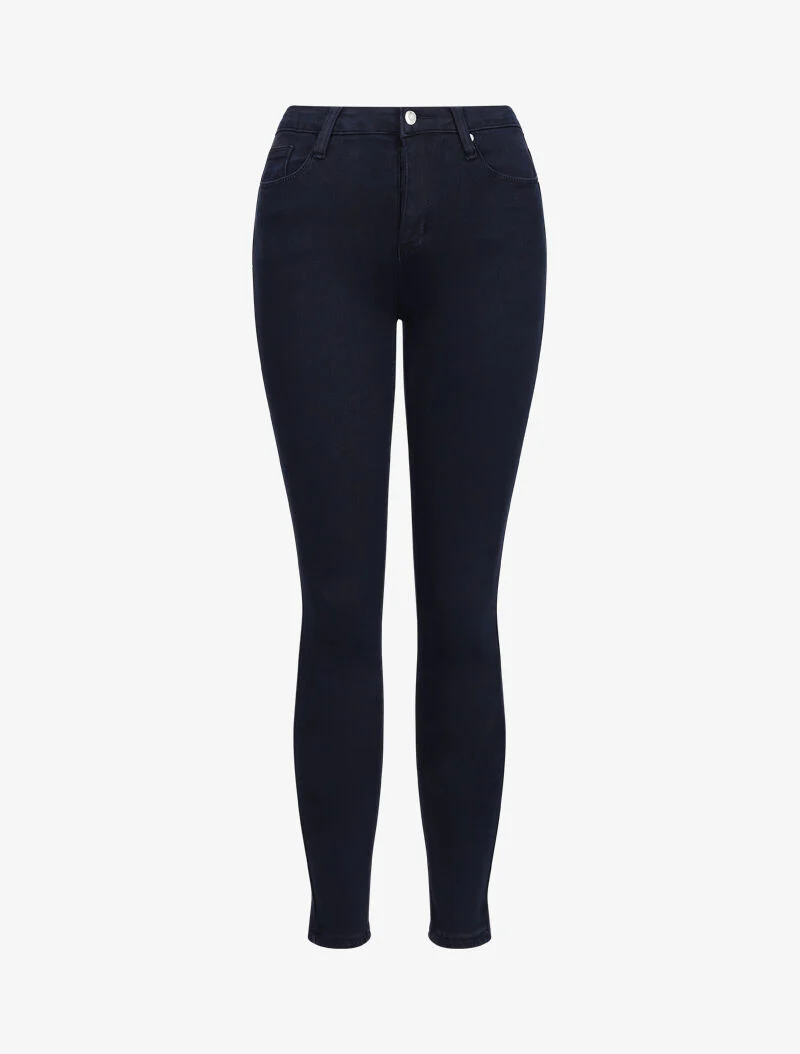 Jean stretch met hoge taille en skinny pasvorm - Donkerblauw