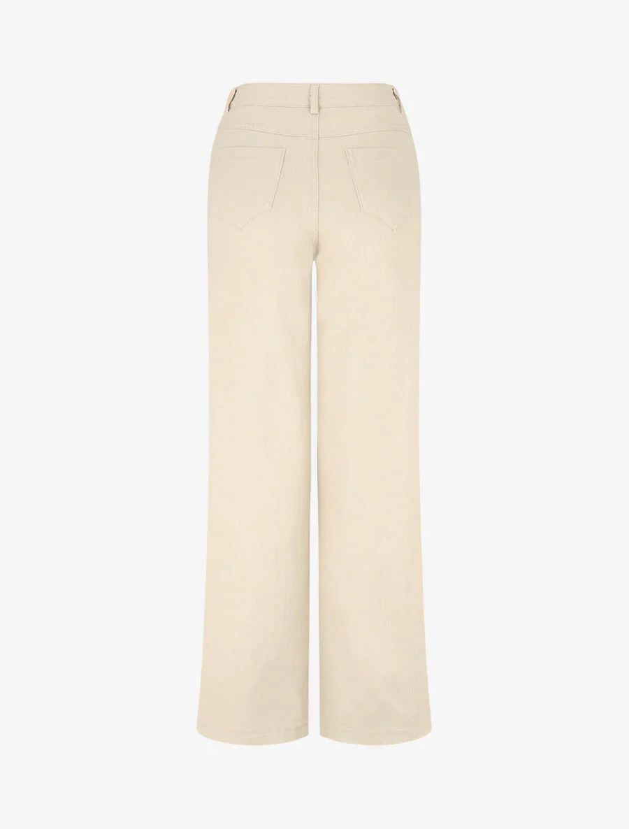 Jean stretch met hoge taille - Beige - Image 2