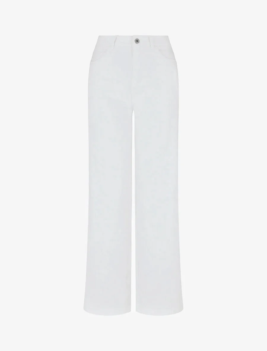 Jean stretch met hoge taille - Wit