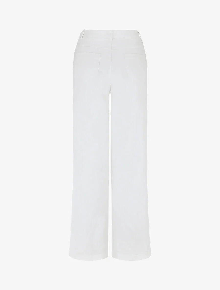 Jean stretch met hoge taille - Wit - Image 2