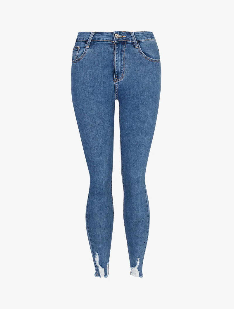 Jean super skinny met gescheurde randen - blauw denim - Image 3