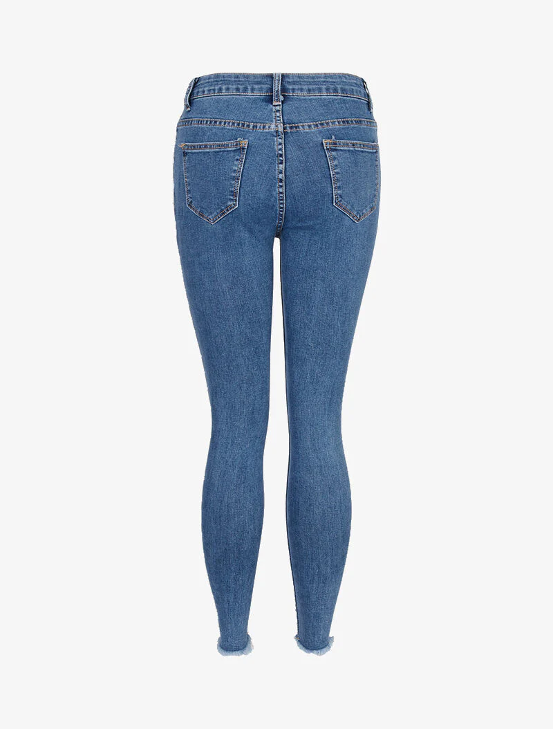 Jean super skinny met gescheurde randen - blauw denim - Image 4