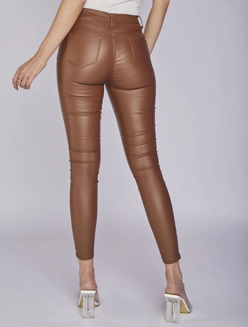 Jean ultra skinny met coating - Kameel - Image 2