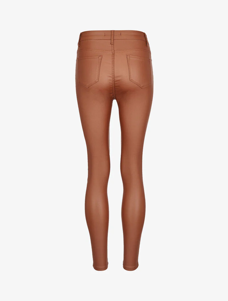 Jean ultra skinny met coating - Kameel - Image 4