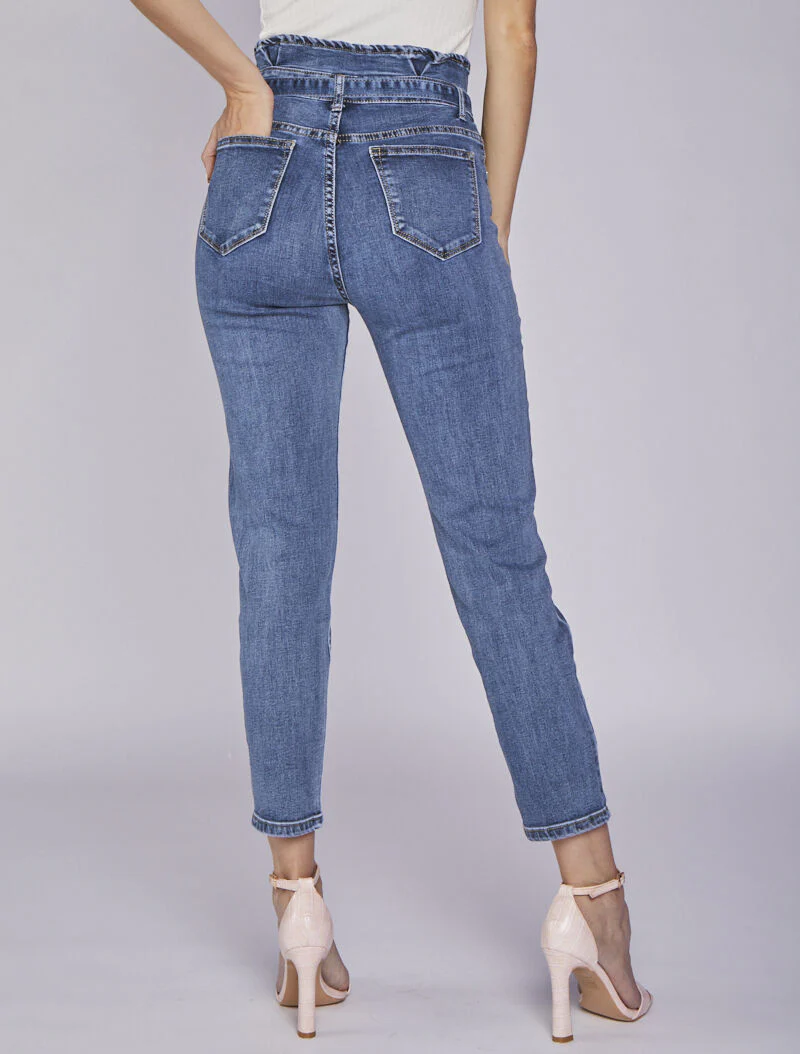 Jean boyfriend 7/8 taille haute - Blauw denim - Image 2
