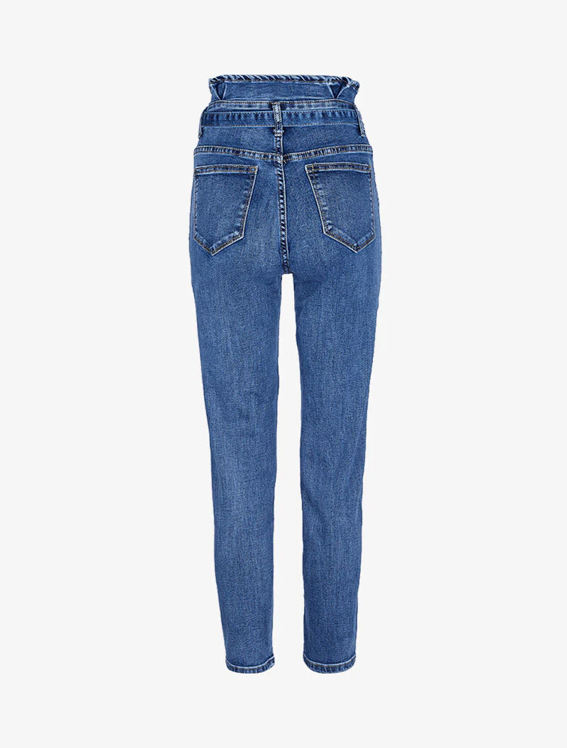 Jean boyfriend 7/8 taille haute - Blauw denim - Image 4