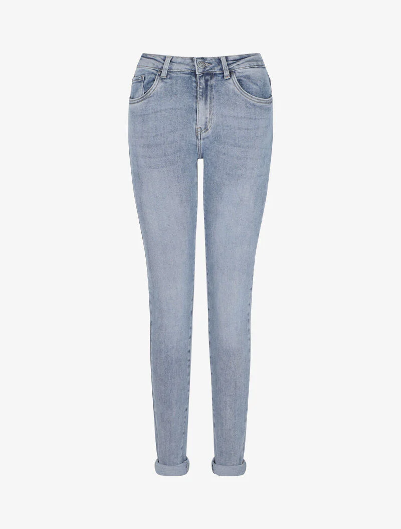 Jean boyfriend standaard maat gewassen - Lichtblauw