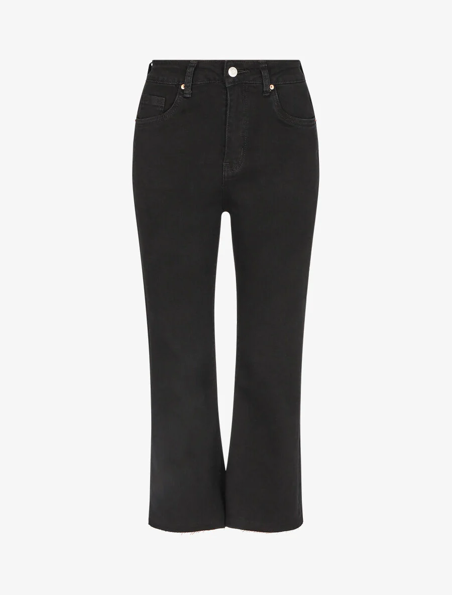 Jean flare 7/8 met hoge taille - Zwart
