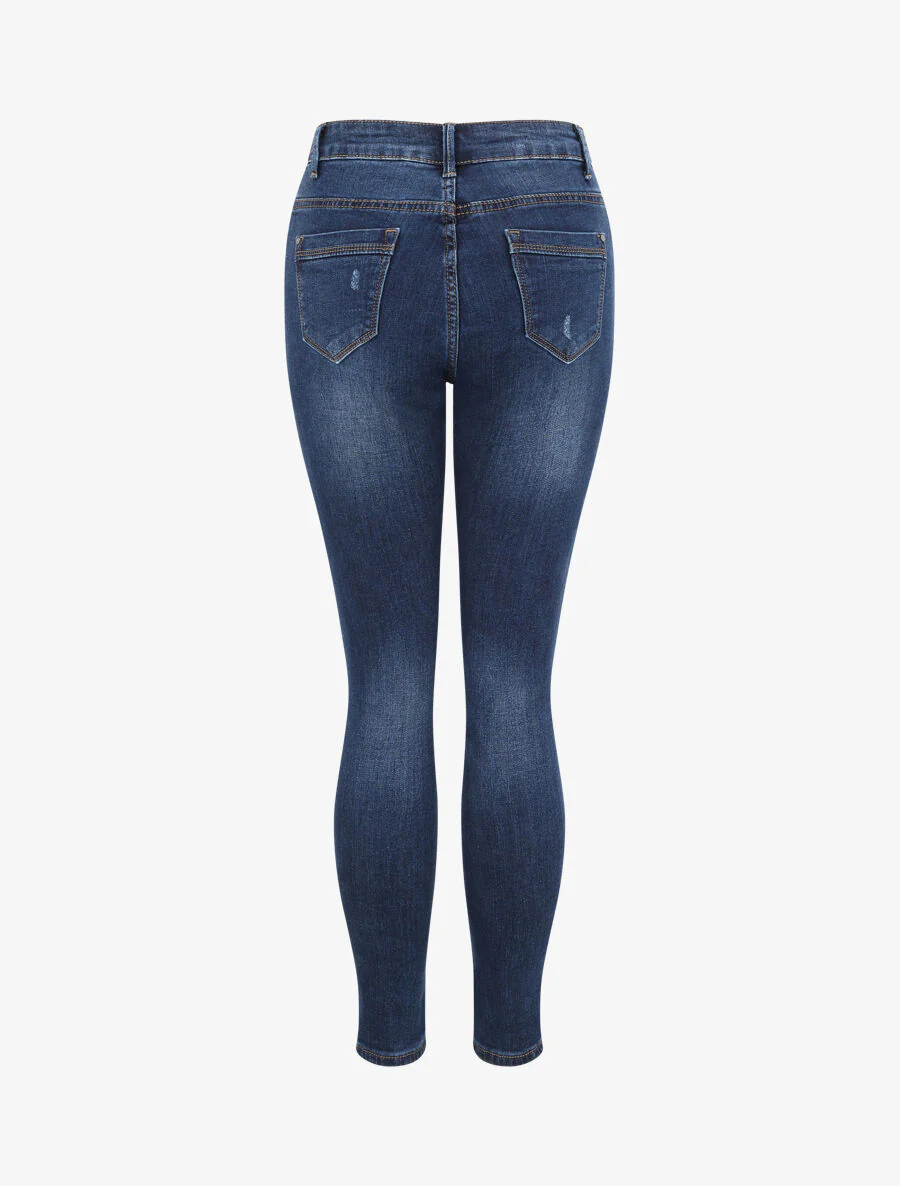 Jean hoge taille skinny gewassen - Blauw - Image 2