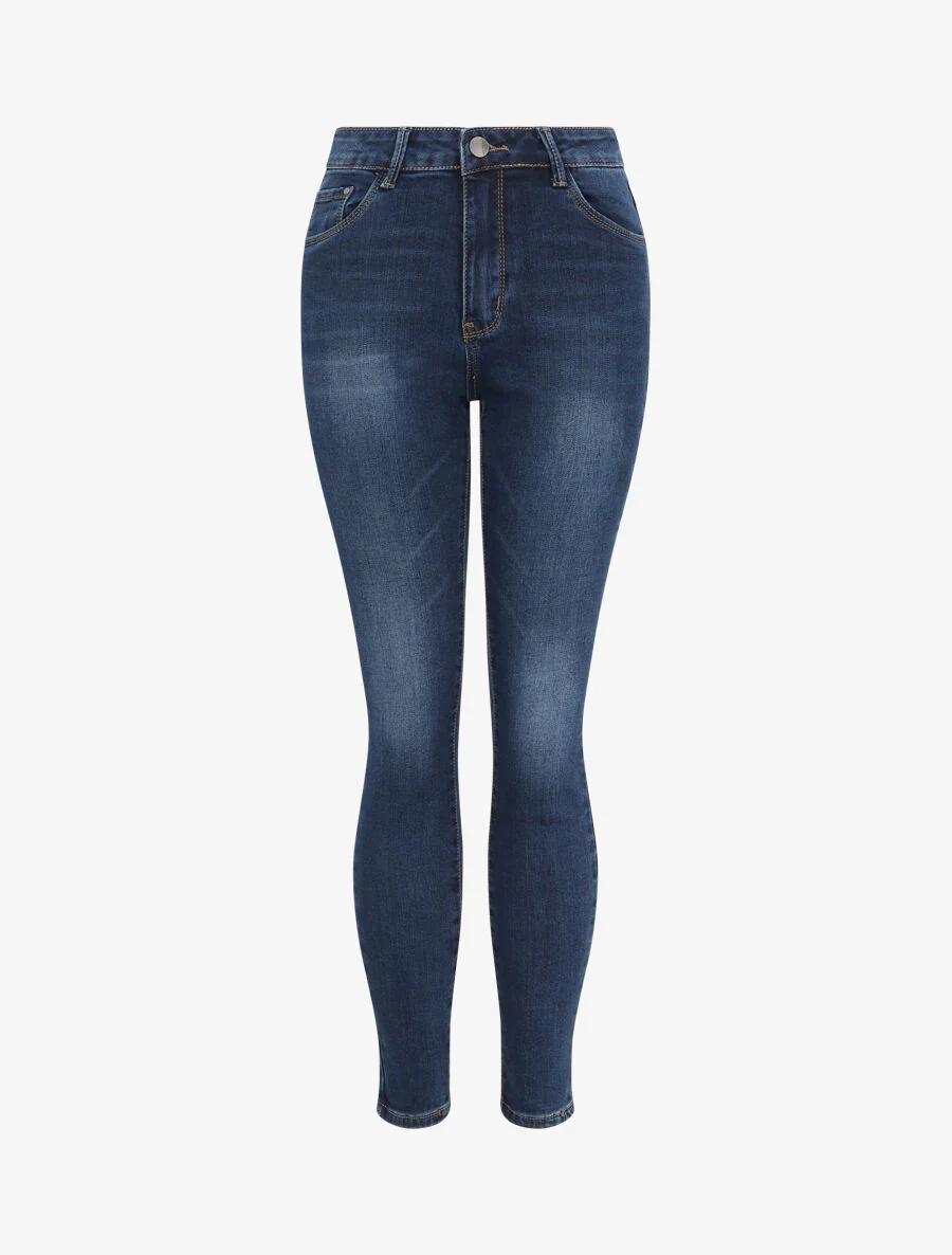 Jean grote maat skinny met hoge taille - Donkerblauw