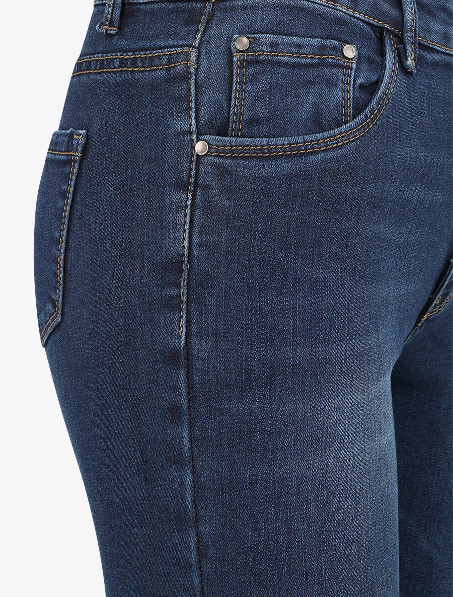 Jean grote maat skinny met hoge taille - Donkerblauw - Image 3