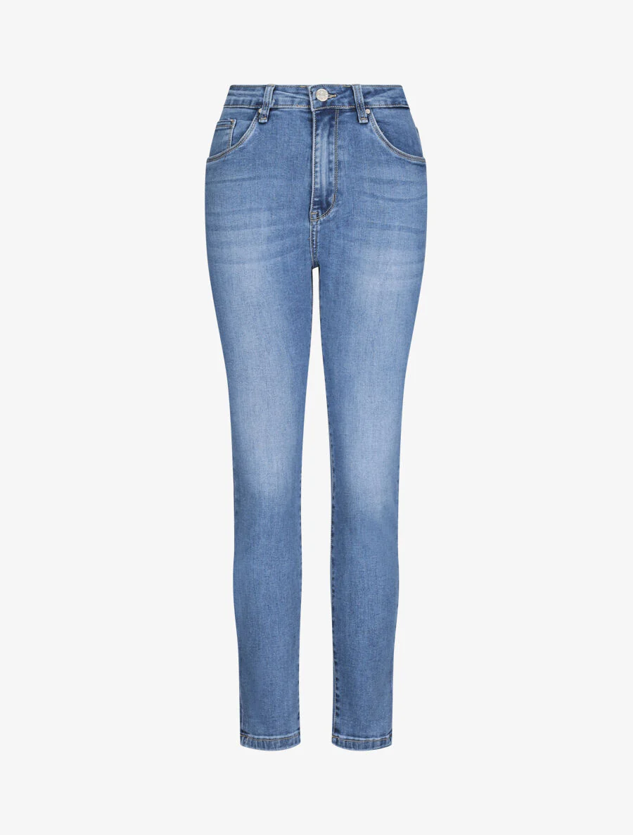 Jean grote maat slim met hoge taille - Blauw denim