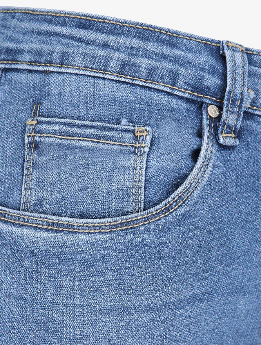 Jean grote maat slim met hoge taille - Blauw denim - Image 3