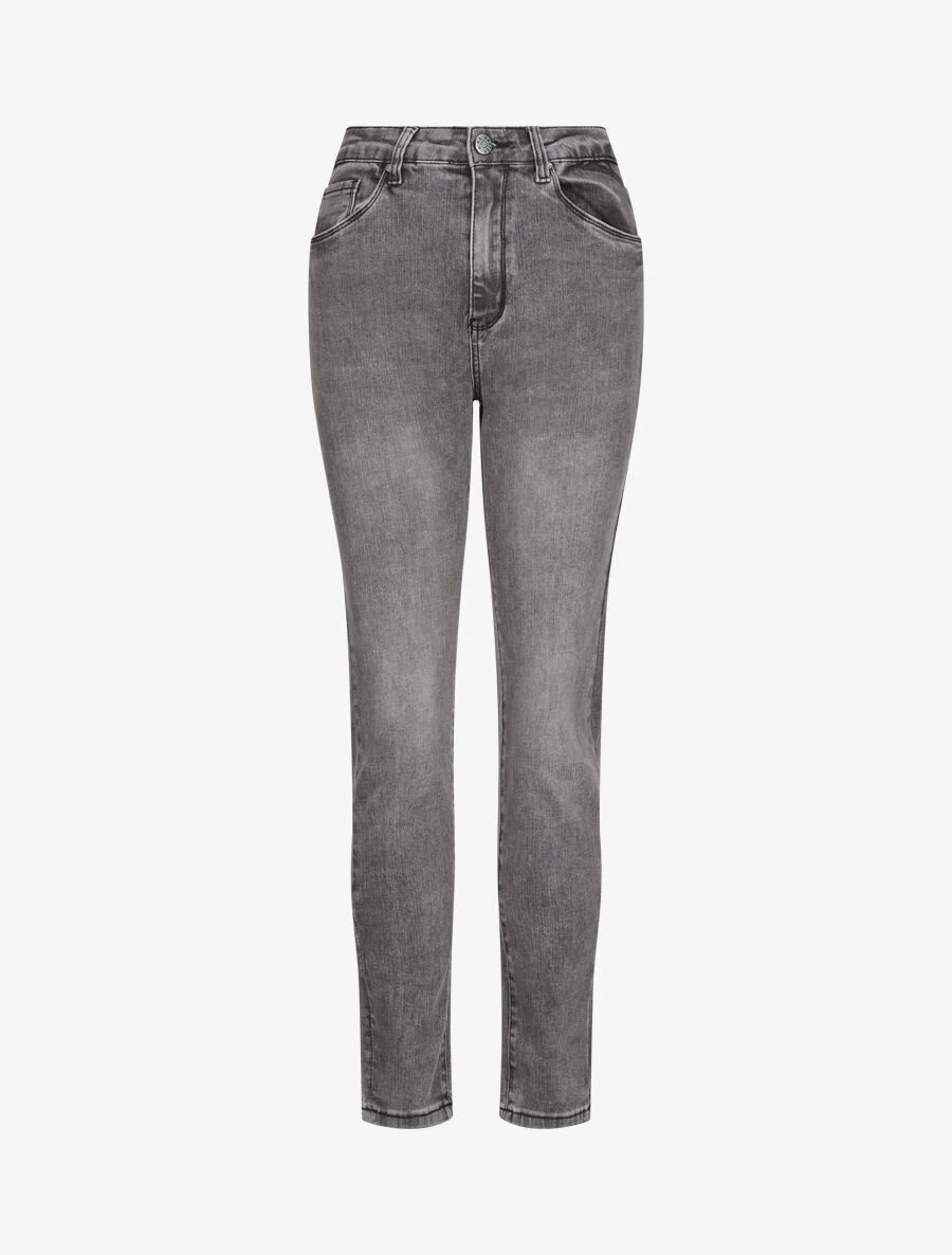 Jean grote maat slim met hoge taille - Grijs