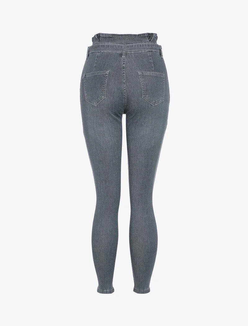 Jean taille empire coupe skinny - Donkergrijs - Image 2