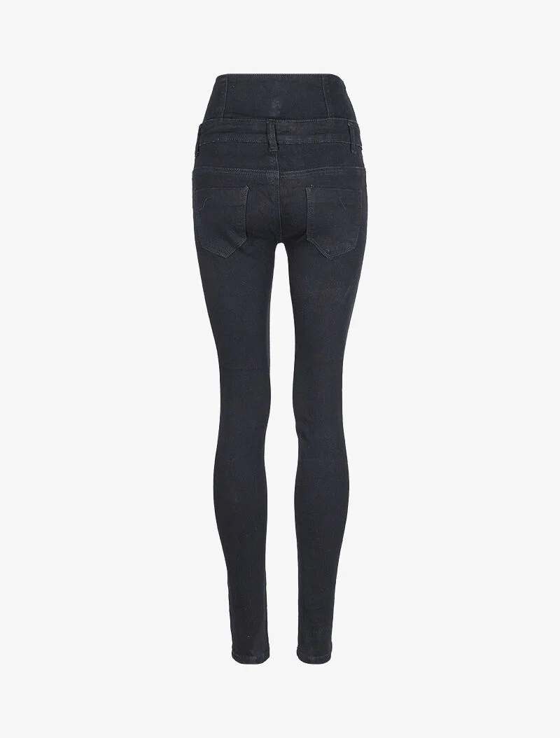 Jean taille empire ultra skinny - Zwart - Image 4