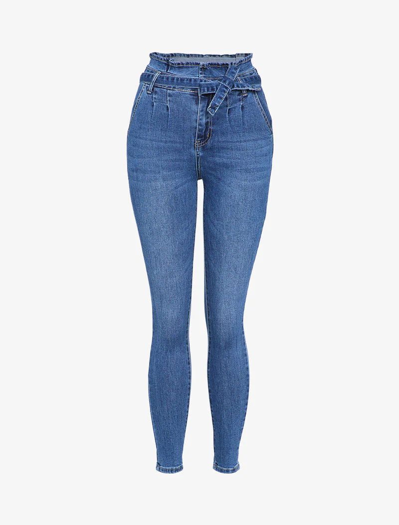 Jean taille empire skinny fit - Blauw denim