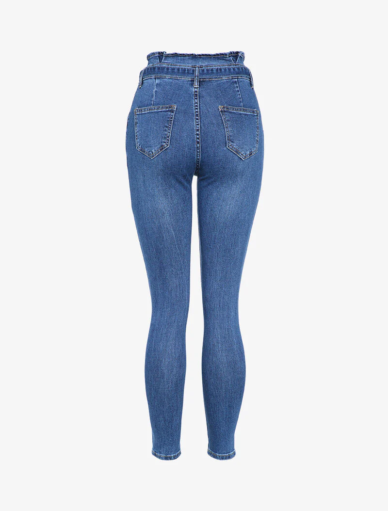 Jean taille empire skinny fit - Blauw denim - Image 2