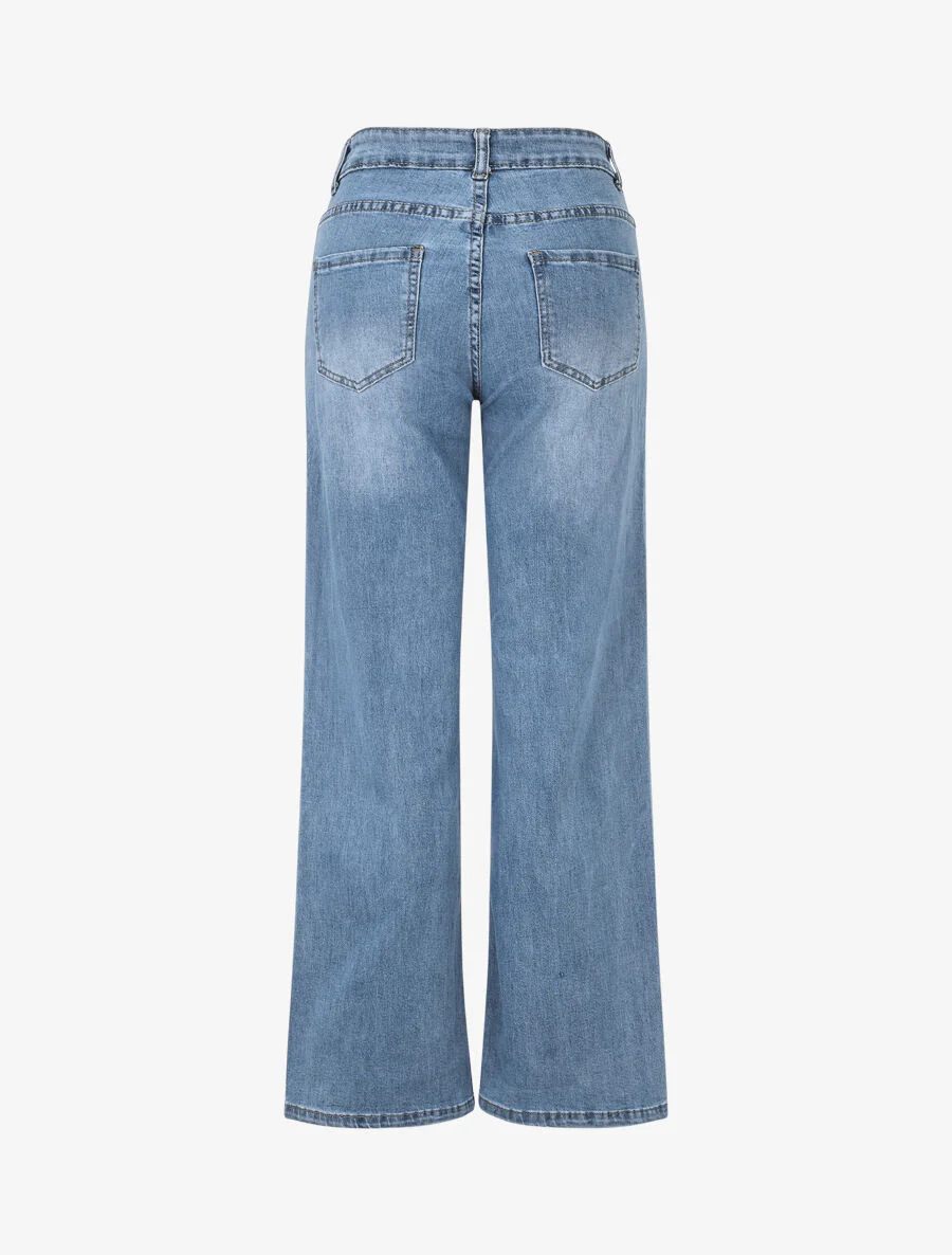 Jeans met 4 zakken en rechte pijpen - blauw - Image 2
