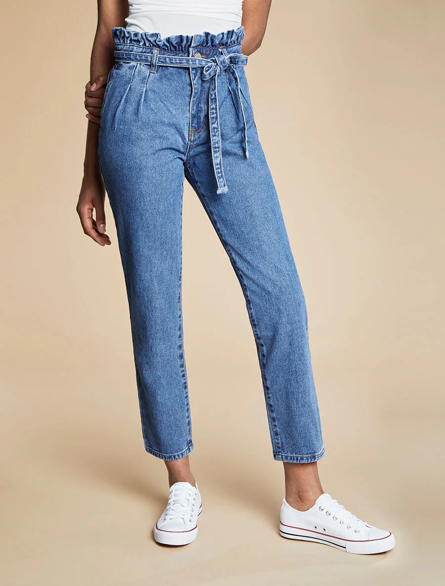 Jean met elastische taille - Blauw denim