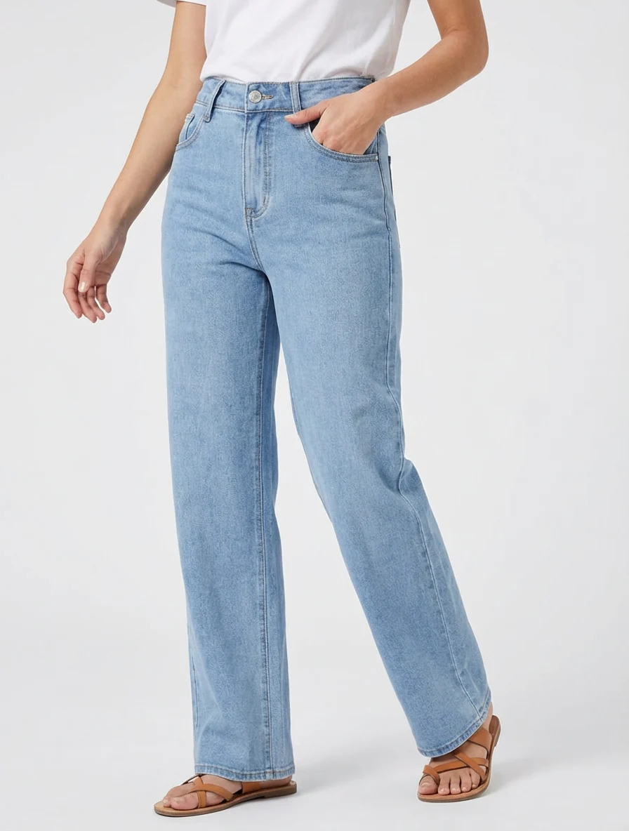 Jeans met hoge taille - Lichtblauw - Image 4