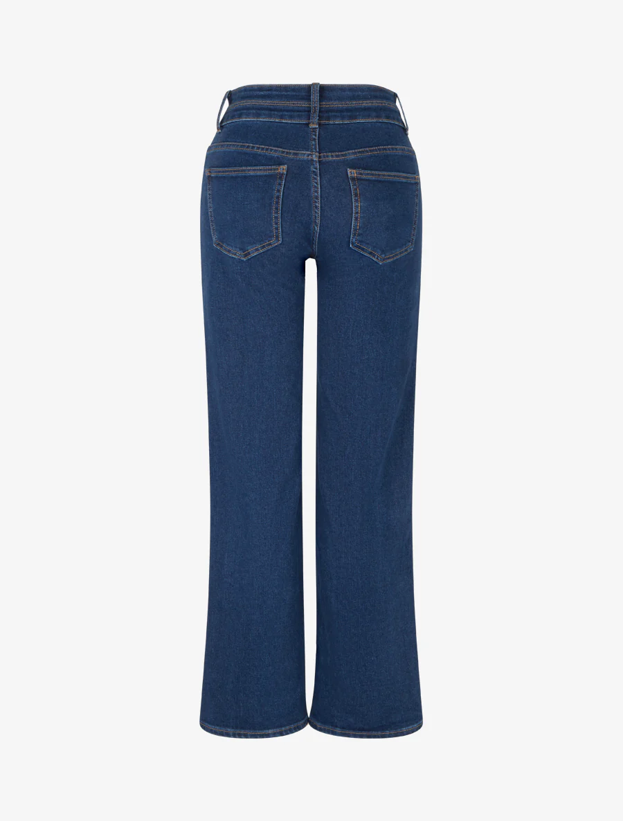 Jeans met hoge taille en rechte pijpen - Blauw - Image 2