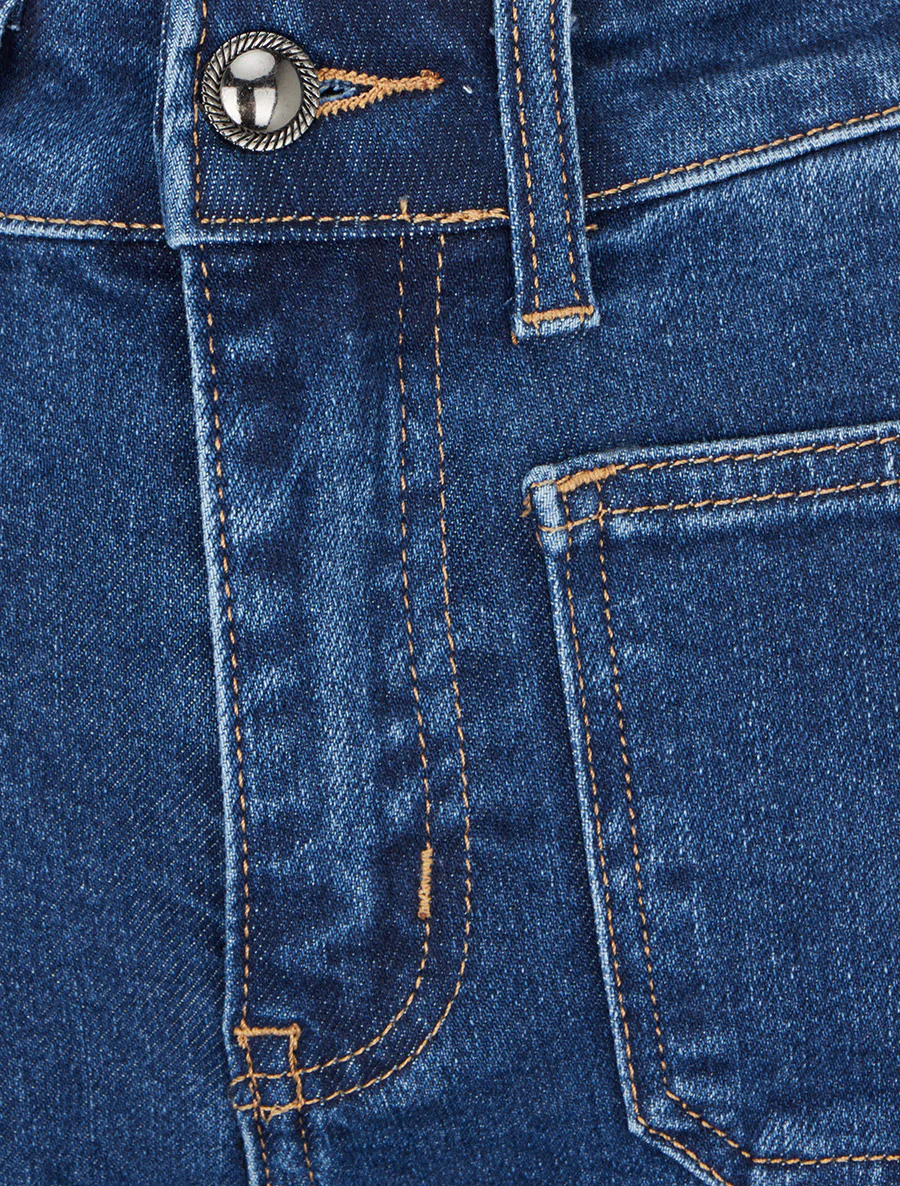 Jeans met opgestikte zakken - Ongerept blauw - Image 3