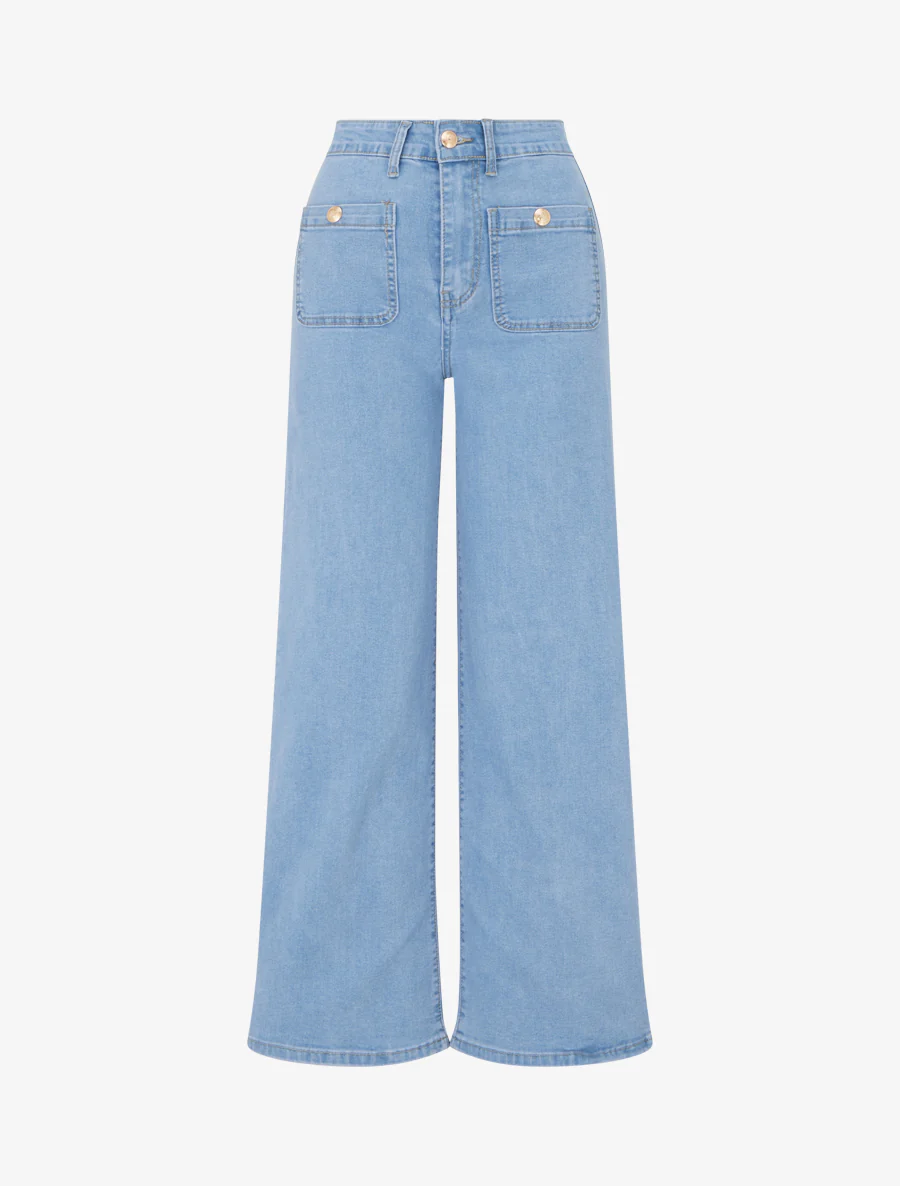 Jeans met opgestikte zakken - Lichtblauw