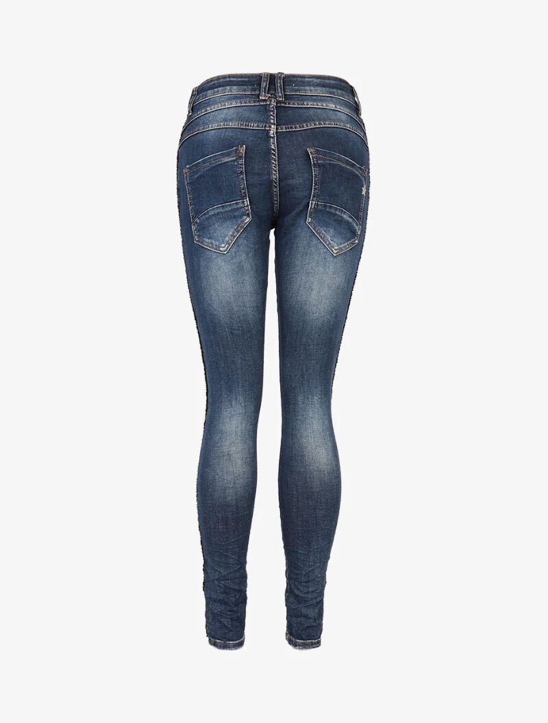 Jean met parelrand - donker denim - Image 2
